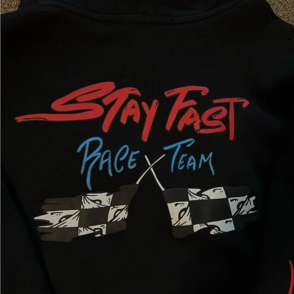 Chrome Hearts Black Red & Blue Matty Boy Stay Fast Hoodie - Picture 2 of 8